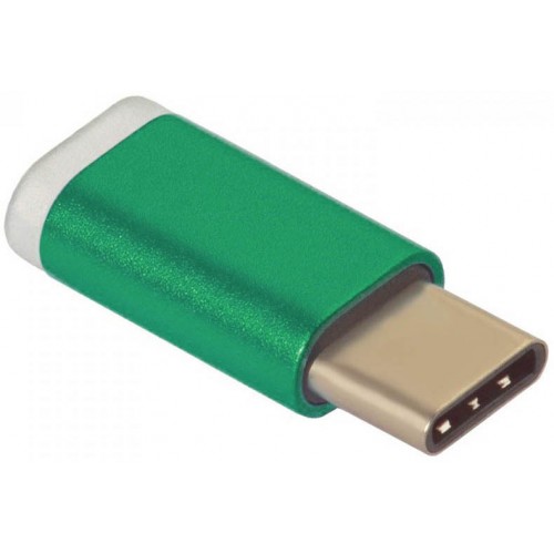 Greenconnect Переходник USB Type C на micro USB 2.0, M/F, Greenconnect, зелёный, GCR-UC3U2MF-Green 