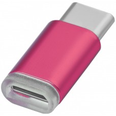 Переходник USB Type C на micro USB 2.0, M/F, Greenconnect, розовый, GCR-UC3U2MF-R 