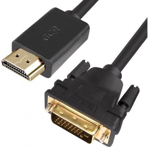 Кабель Greenconnect HDMI-DVI 1.8m черный, OD7.3mm, 28/28 AWG, позолоченные контакты, 19pin AM / 24+1M AM double link, тройной экран GCR-HD2DVI1-1.8m