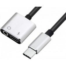 Адаптер переходник-гибкий Greenconnect USB 2.0 Type C/ AUDIO, CM/CF+jack 3,5mm F GCR-51148