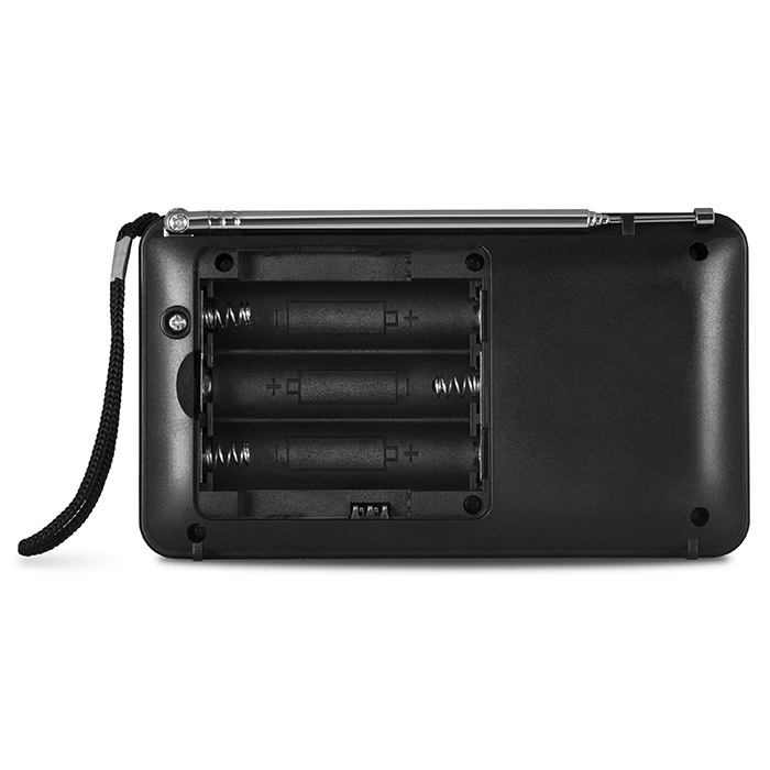 Беспроводная колонка SVEN PS -60, черный (3 Вт, FM-тюнер, USB, microSD, LED-дисплей, фонарь, 3xAA, 600мА*ч) SV-016845