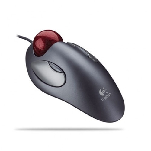 Мышь Logitech Marble (серебристый/красный, трекбол, USB, 4but)