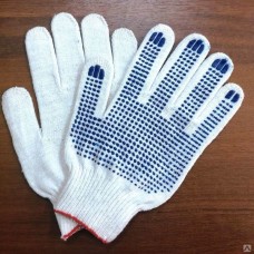 Перчатки трикотажные с ПВХ 5 нитей/10 класс/53 гр. (Россия) белая, черная, серая