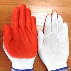 Перчатки нейл с нитриловым покрытием синий, оранжевый