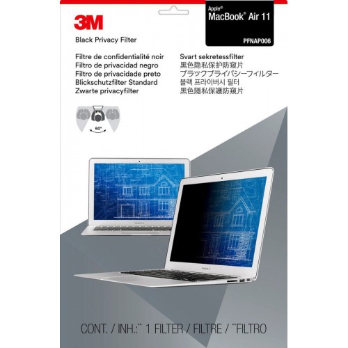 Экран защиты информации 3M PFNAP006 для ноутбука Apple MacBook Air 11 11.6", 16:9 (7100011159) черный