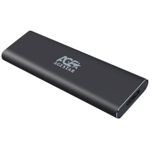 Внешний корпус SSD AgeStar 3UBNF1 m2 NGFF 2280 B-Key USB 3.0 алюминий серый