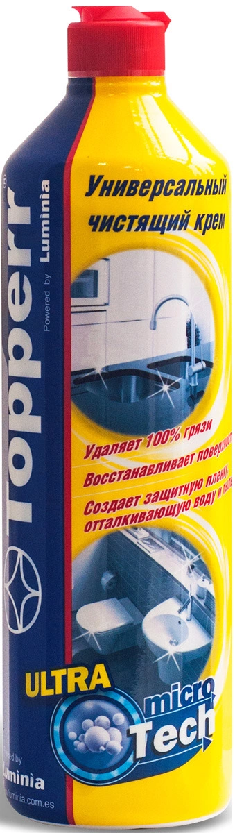 Крем чистящий Topperr, 3437, для кухни и ванной комнаты, с ароматом лимона, 750 мл