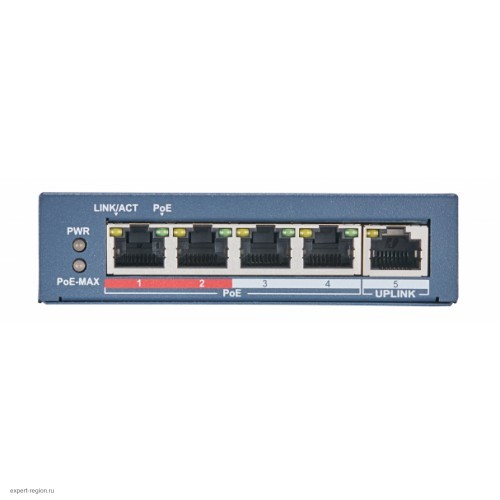 Коммутатор Hikvision DS-3E0105P-E(B) 4 RJ45 100M PoE