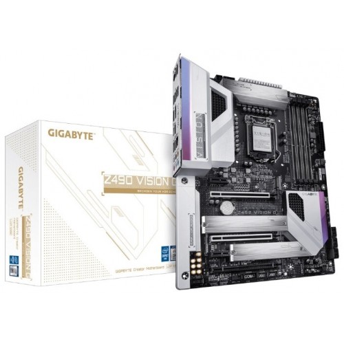 Материнская плата Gigabyte Z490 VISION G Soc-1200 Intel Z490 4xDDR4 ATX AC`97 8ch(7.1) 2.5Gg RAID+HDMI+DP