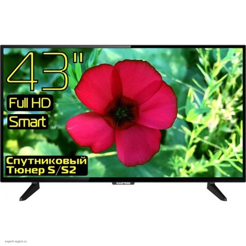 Телевизор LED Hartens 43" HTS-43FHD03B-S2 черный/HD READY/50Hz/DVB-T/DVB-T2/DVB-C/DVB-S2/USB/Smart TV (RUS)
