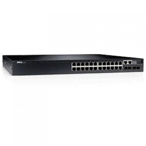 Коммутатор DELL EMC N3024ET-ON, 24x1GbT, 2xSFP+ 10GbE, 2 комб. порта GbE, L3, стек., возд. пот. от пан. в/в к бл. пит., 1 бл. пит. пер. тока (analog N3024, N3024-ABOD-01 , 210-ABOD) (210-APXD)