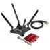 Адаптер WI-FI ASUS PCE-AC88 802.11ac, 1000 + 2167 Mbps PCI-E Adapter, 4 антенны ; 90IG02H0-BM0000