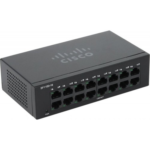 Коммутатор неуправляемый Cisco SF110D-16 16-Port 10/100 Desktop Switch