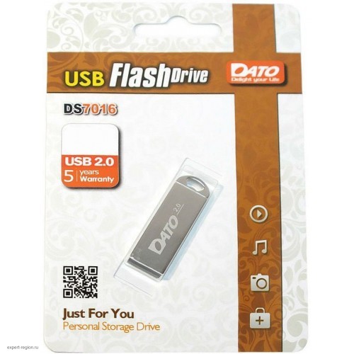 Флеш Диск Dato 64Gb DS7016 DS70016-64G USB2.0 серебристый