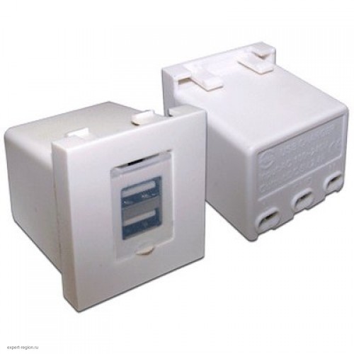 Модуль USB-зарядки, 2 порта, без шторки, 2.1A/5V, 45x45, белый