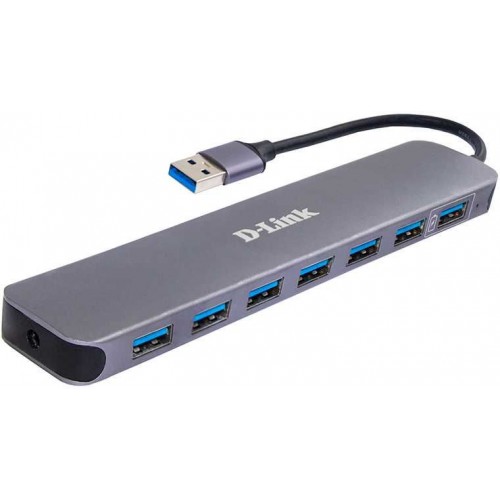 Разветвитель D-Link DUB-1370/B1A, 7-port USB 3.0 Hub.7 downstream USB type A (female) ports, 1 upstream USB type A (male), support Mac OS, Windows XP/Vista/7/8/10, Linux, support USB 1.1/2.0/3.0, fast charge mo