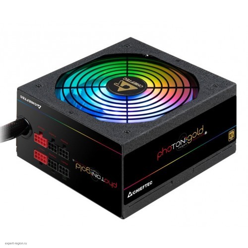 Блок питания Chieftec Photon Gold GDP-650C-RGB (ATX 2.3, 650W, >90 efficiency, Active PFC, ARGB Rainbow 140mm fan, Cable Management) Retail