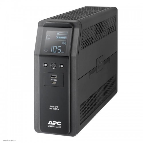 ИБП APC Back-UPS Pro BR 1200VA/720W, Sinewave,8xC13 Outlets(2 Surge & 6 batt.), AVR, LCD, Data/DSL protect, USB