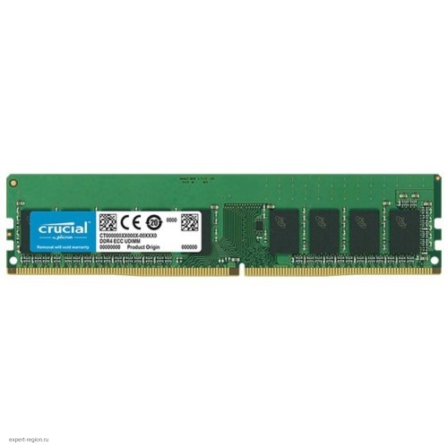 Оперативная память Crucial by Micron DDR4 16GB 2666MHz UDIMM (PC4-21300) CL19 SRx8 1.2V (Retail)