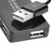 Разветвитель Greenconnect USB 2.0 GCR-UH244B на 4 порта  0,15m , black GCR-UH244B