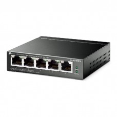 Коммутатор TP-LINK 5-port switch with 4 PoE + ports, metal case, desktop installation, PoE budget-65W, 802.1 q VLAN support TL-SG105PE