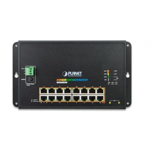 Коммутатор PLANET IP40, IPv6/IPv4, 16-Port 1000T 802.3at PoE + 2-Port 100/1000X SFP Wall-mount Managed Ethernet WGS-4215-16P2S