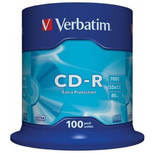 Диск CD-R Verbatim 700Mb 52x Cake Box (100шт)