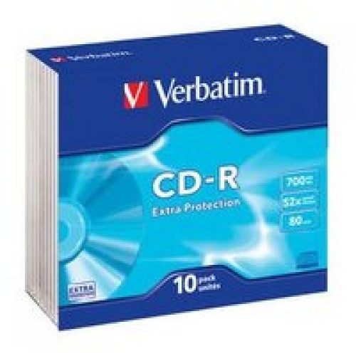 Диски CD-R Verbatim 700Mb 48-х/52-х 80 min (Slim case), шт