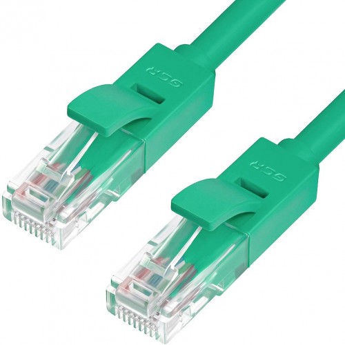 Патч-корд прямой Greenconnect, малодымный LSZH 0.5m UTP кат.5e, зеленый, 24 AWG, литой, ethernet high speed 1 Гбит/с, RJ45, T568B, GCR-50694 GCR-50694