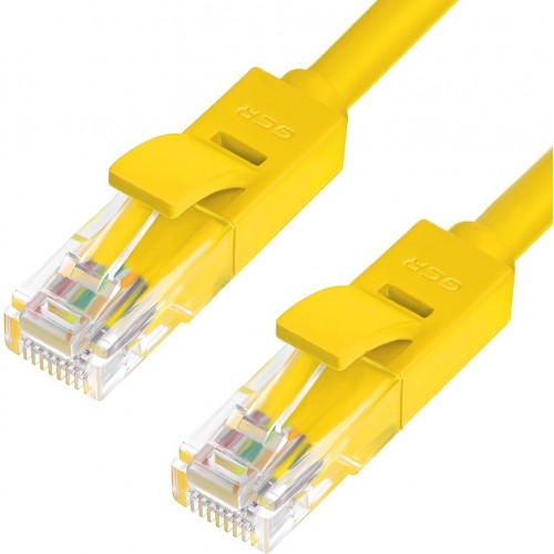 Патч-корд прямой Greenconnect, малодымный LSZH 0.3m UTP кат.6, желтый, 24 AWG, литой, ethernet high speed, RJ45, T568B, GCR-51026 GCR-51026