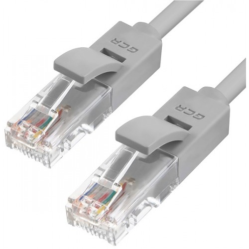 Патч-корд прямой Greenconnect, малодымный LSZH 1.8m UTP кат.5e, серый, 24 AWG, литой, ethernet high speed 1 Гбит/с, RJ45, T568B, GCR-50935 GCR-50935