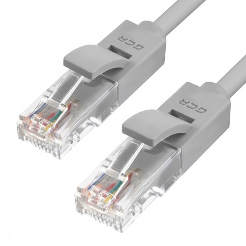 Патч-корд прямой Greenconnect, малодымный LSZH 1.0m UTP кат.6, серый, 24 AWG, литой, ethernet high speed, RJ45, T568B, GCR-50740 GCR-50740