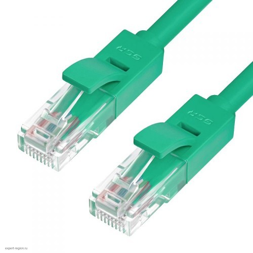 Патч-корд прямой Greenconnect, малодымный LSZH 3.0m UTP кат.6, зеленый, 24 AWG, литой, ethernet high speed, RJ45, T568B, GCR-50729 GCR-50729