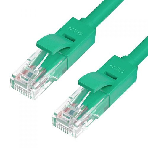 Патч-корд прямой Greenconnect, малодымный LSZH 5.0m UTP кат.6, зеленый, 24 AWG, литой, ethernet high speed, RJ45, T568B, GCR-50730 GCR-50730