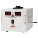 Стабилизатор POWERMAN AVS 500D, ступенчатый регулятор, цифровые индикаторы уровней напряжения, 500ВА, 140-260В, максимальный входной ток 5А, 2 евророзетки, IP-20, напольный,  200мм х 150мм х 140мм, 2,3 кг. POWERMAN AVS 500D