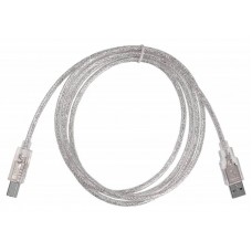 Кабель USB2.0 AM-BM, 1.8m Buro, для принтеров, прозрачн.