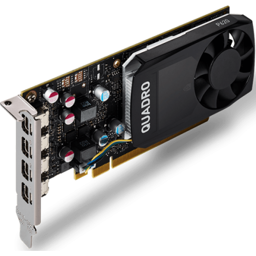 Видеокарта PNY Nvidia Quadro P620 2GB GDDR5, 128-bit, PCIEx16 2.0, mini DP 1.4 x4, Active cooling, TDP 40W, LP, Bulk, (YPVCQP620V2BLK1)