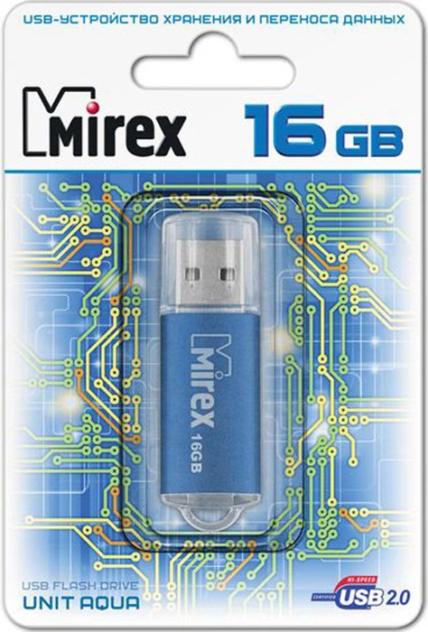 Флеш-диск USB 16Gb, Mirex Unit (13600-FMUAQU16) Синий