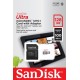 Карта памяти 128Gb MicroSD SanDisk Ultra Class 10 + SD адаптер (SDSQUNR-128G-GN6TA)