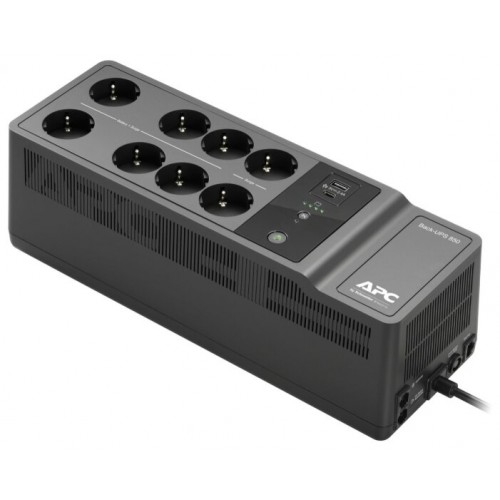 ИБП APC Back-UPS ES 850VA/520W, 230V, AVR, 8 Rus outlets (2 Surge & 6 batt.), USB, USB charge(type A,C), Data/DSL protect.,(renewal BE700G-RS)