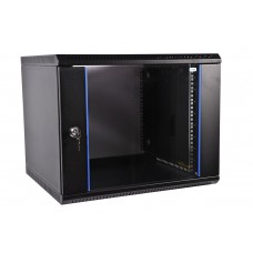 Шкаф телекоммуникационный настенный разборный ЭКОНОМ 12U (600  650) дверь стекло, цвет черный