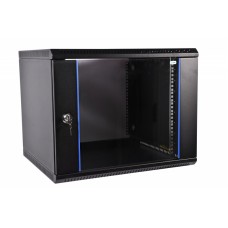 Шкаф телекоммуникационный настенный разборный 6U (600х350) дверь стекло, цвет черный