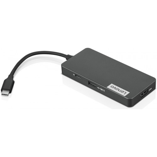 Порт-репликатор Lenovo USB-C 7-in-1 Hub - 2xUSB 3.0, 1xUSB 2.0, 1xHDMI 1.4, 1xTF Card Reader, 1xSD Card Reader, 1xUSB-C Charging Port, by pass to charge Notebook, MAX POW 15W(Max load for USB port)