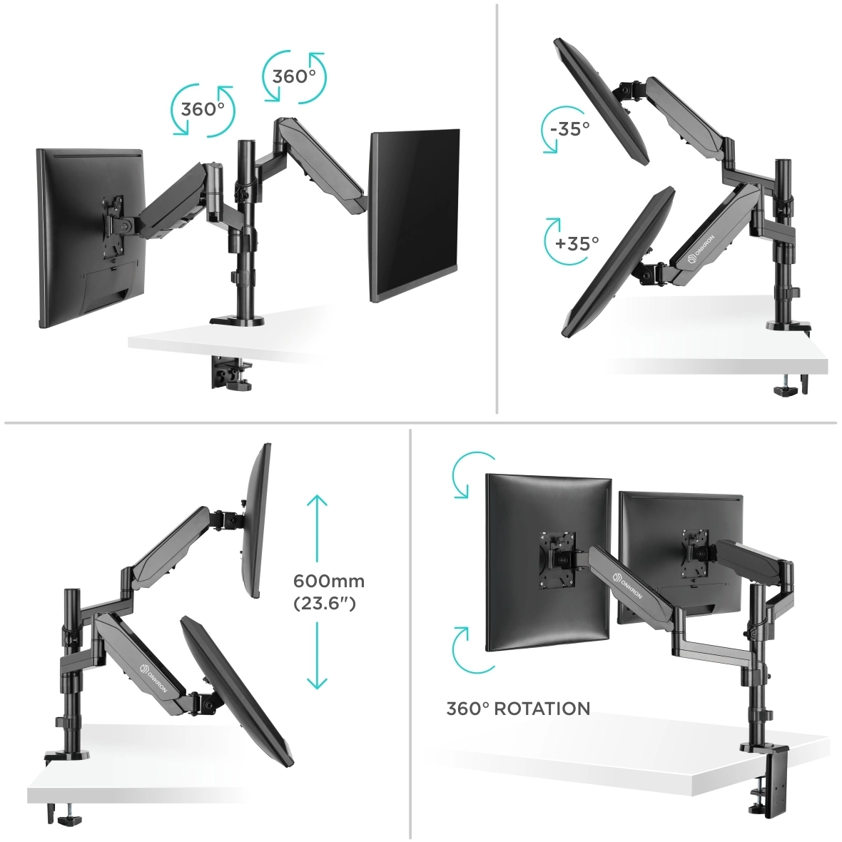 Кронштейн для 2-х мониторов ONKRON ONKRON G140 BLACK