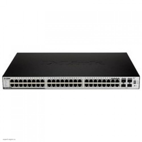 Коммутатор D-Link DGS-3120-48TC/B1AEI, L3 Managed Switch with 20 10/100/1000Base-T ports  and 4 100/1000Base-T/SFP combo-ports and 2 10GBase-CX4 ports (24 PoE ports 802.3af/802.3at (30 W), PoE Budget 370W,