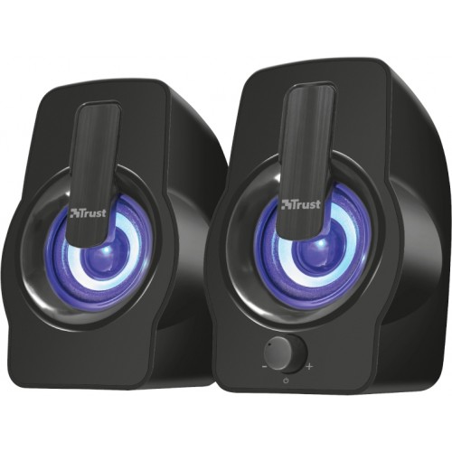 Колонки Trust Speaker System Gemi, 2.0, 6W(RMS), USB / Mini jack 3.5mm, Black, RGB [22948]