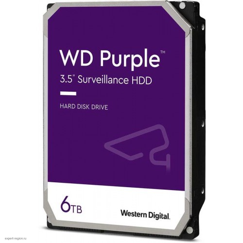 Жесткий диск WD Original SATA-III 6Tb WD62PURZ Purple (5700rpm) 64Mb 3.5"