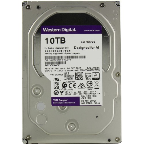 Жесткий диск HDD WD SATA3 10Tb Purple 7200 256Mb WD102PURX