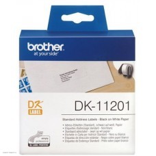 Картридж Brother DK11201: для печати наклеек черным на белом фоне, 29 мм х 90 мм, 400 эт в рул