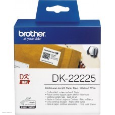 Картридж Brother DK22225: для печати наклеек черным на белом фоне. Длина: 30, 48 м, ширина: 38 мм
